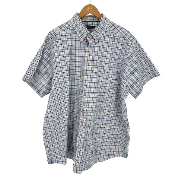 Cremieux Plaid Button Down Shirt Mens Size 2XB Short Sleeves Casual Party Cotton - Picture 3 of 7